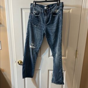 Banana Republic Dark Blue Distressed Boyfriend Jeans